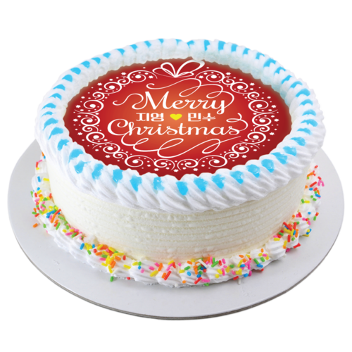 크리스마스 캘리그래피 레터링 DIY 케익 만들기 재료 식용포토종이 케이크 시트 2호