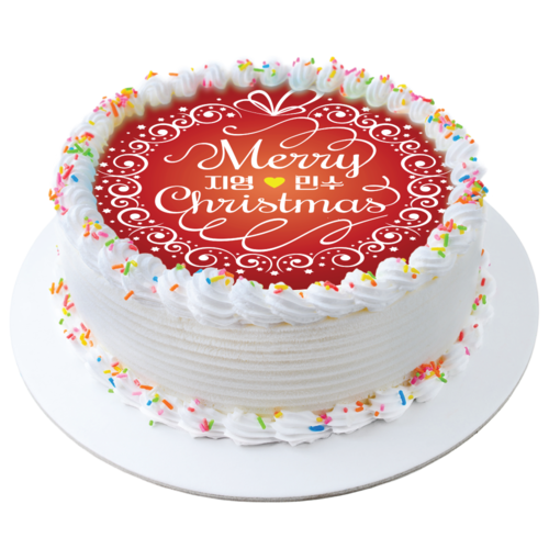 크리스마스 캘리그래피 레터링 DIY 케익 만들기 재료 식용포토종이 케이크 시트 2호