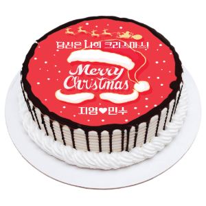 크리스마스 빨간 산타모자와 수염 DIY 케익 만들기 재료 식용포토종이 케이크 시트 1호